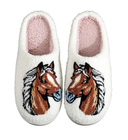 StableComforts™ Soft Stitched Horse Slippers
