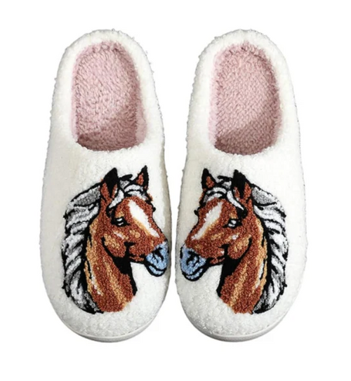 StableComforts™ Soft Stitched Horse Slippers