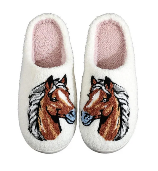 StableComforts™ Soft Stitched Horse Slippers