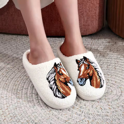 StableComforts™ Soft Stitched Horse Slippers